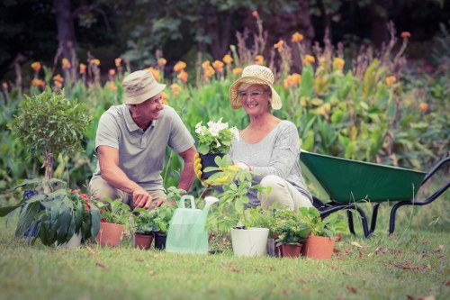 Community gardener sorting garden waste in Stoke Newington
